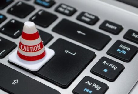 Data Privacy - White Caution Cone on Keyboard